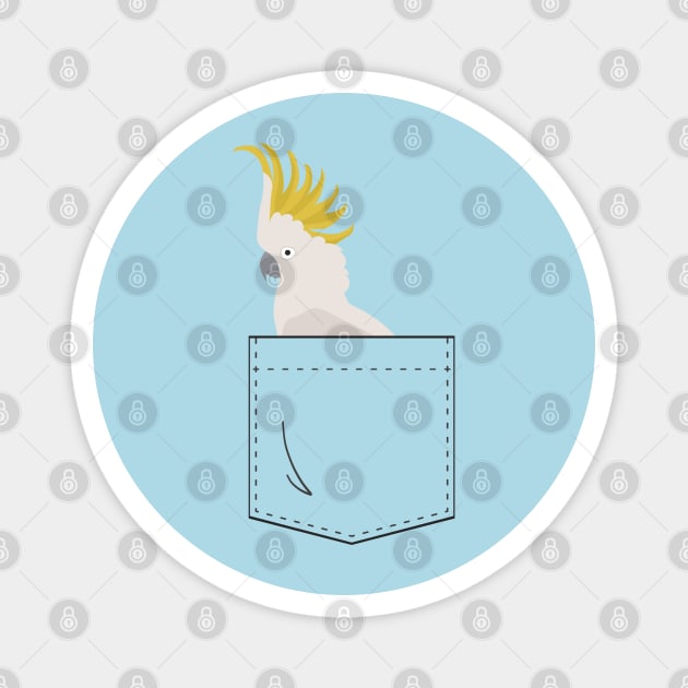 Cockatoo Parrot In Your Front Pocket Magnet by Einstein Parrot